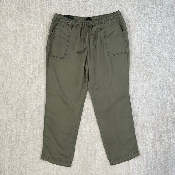 NWT Hilary Radley Tencel Pull On Drawstring Green Pants XXL - Picture 1 of 13
